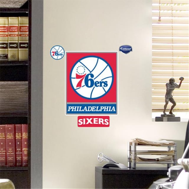 Fathead 89NBA-00085 Philadelphia 76ers Logo Mur Graphique Mesure 12 X 16 Po Pack de 6