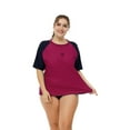 thumbnail image 3 of Charmo Women Plus Size Rash Guard Short Sleeve Swim Shirt Rashguard Swimwear Top, 3 of 5