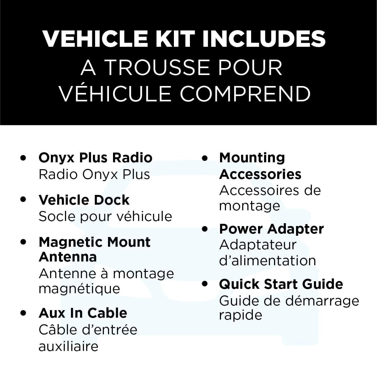 SiriusXM Onyx Plus Radio satellite avec kit véhicule + adaptateur FM direct