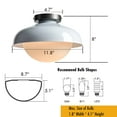 thumbnail image 6 of Claxy White Dome Semi Flush Mount Ceiling Light with Globe Milk Glass Shade, 6 of 6