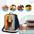 thumbnail image 4 of Zufioo Colorful Painted Duck Insulated Lunch Bag,600D Polyester Oxford Fabric, Leakproof & Reusable Lunch Tote, Adjustable Shoulder Strap,Food Freshness Keeper with Utensils, 4 of 7