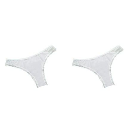 (2-Pack) Rinsvye Thong Transparent Low Breifs Sexy Set Shorts Women s Full Waist Ultra Pants for Women Set Thin Panties Sexy