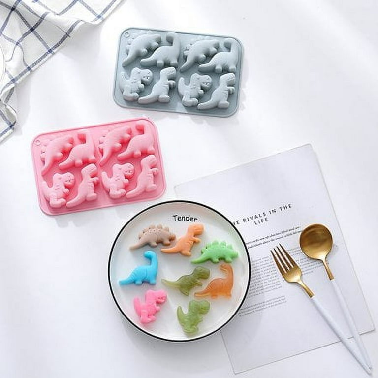 2pcs Dinosaur Jello Mold, Dinosaur Soap Molds For Making, Jello Molds For  Kids, Dinosaur Cake Pan Candy Molds Silicone Cake Decoration(pink&gray)