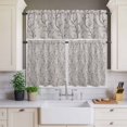 thumbnail image 4 of 3 Piece Kitchen Curtains and Valances Set Black Grey Branches Cafe Curtains 24 Inch Length Vintage Art Farmhouse Valance & Tier Curtain for Living Room Bedroom Small Window 54"x18"+27"x24"*2, 4 of 6