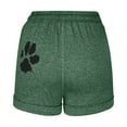 thumbnail image 4 of up to 60% off Gifts Usmixi Summer Shorts for Women Fashion Elastic Waist Dog Paws Print Short Pants Soft Cotton Drawstring Plus Size Shorts with Pocket Green XXL, 4 of 4