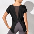 thumbnail image 4 of cfhntfmh Workout Tops for Women Loose Fit Yoga Shirts Short Sleeve Athletic Tops with Round Neck Running Gym Tee Top, 4 of 4