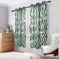 thumbnail image 7 of Wavy Black and Green Pattern Breathable Sheer Curtains 63x52in Soft Light Filtering, UV Protection and Thermal Insulation, 7 of 7