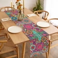 thumbnail image 3 of Table Runner 72 Inches Long for Kitchen Dining, Colorful Ethnic Dresser Scarf Farmhouse, Dining Table Decorations for Wedding/Parties, National Modern Geometric Red Green 13 x 72 In, 3 of 8