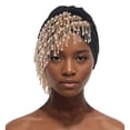 thumbnail image 1 of XASZHN Turban à Franges Multi-Couches pour Femmes Musulmanes Couverture de Chimiothérapie Cancer Noir_002 m, 1 of 4