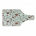 thumbnail image 1 of Floral Cutting Board, Monochrome Floral Arrangement Roses Leaves Branches Retro Environment Elements, Tempered Glass Cutting and Serving Board, Wine Bottle Shape, Ruby Beige White, by Ambesonne, 1 of 1