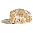 thumbnail image 3 of Fotbe Groovy Floral Flat Bill Visor Cap Classic Snapback Hat Polyester Foam Trucker Hat Trucker Cap Adjustable Baseball Cap, 3 of 9