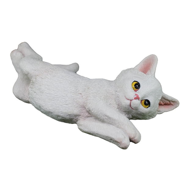 Estatuilla de gato tumbado escultura decorativa resina moderna shamjiam