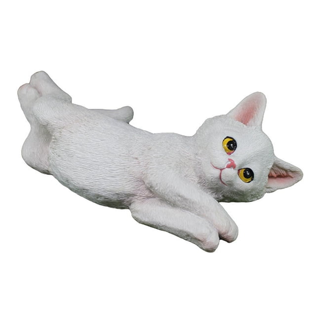 Estatuilla de gato tumbado escultura decorativa resina moderna shamjiam
