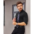 thumbnail image 3 of Camisa de vestir Alimens & Gentle, elástica en 16 direcciones, ajustada, para hombre, negra, 3 of 6