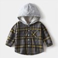 thumbnail image 2 of WXFAZCVU Boys Flannel Shirt Kids Plaid Hoodie Button Down Shirts Long Sleeve Fall Jacket Size 4-5 Years, 2 of 3
