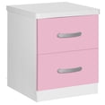 thumbnail image 1 of Pemberly Row Contemporary Faux Wood 2 Drawer Nightstand in Pink & White, 1 of 7