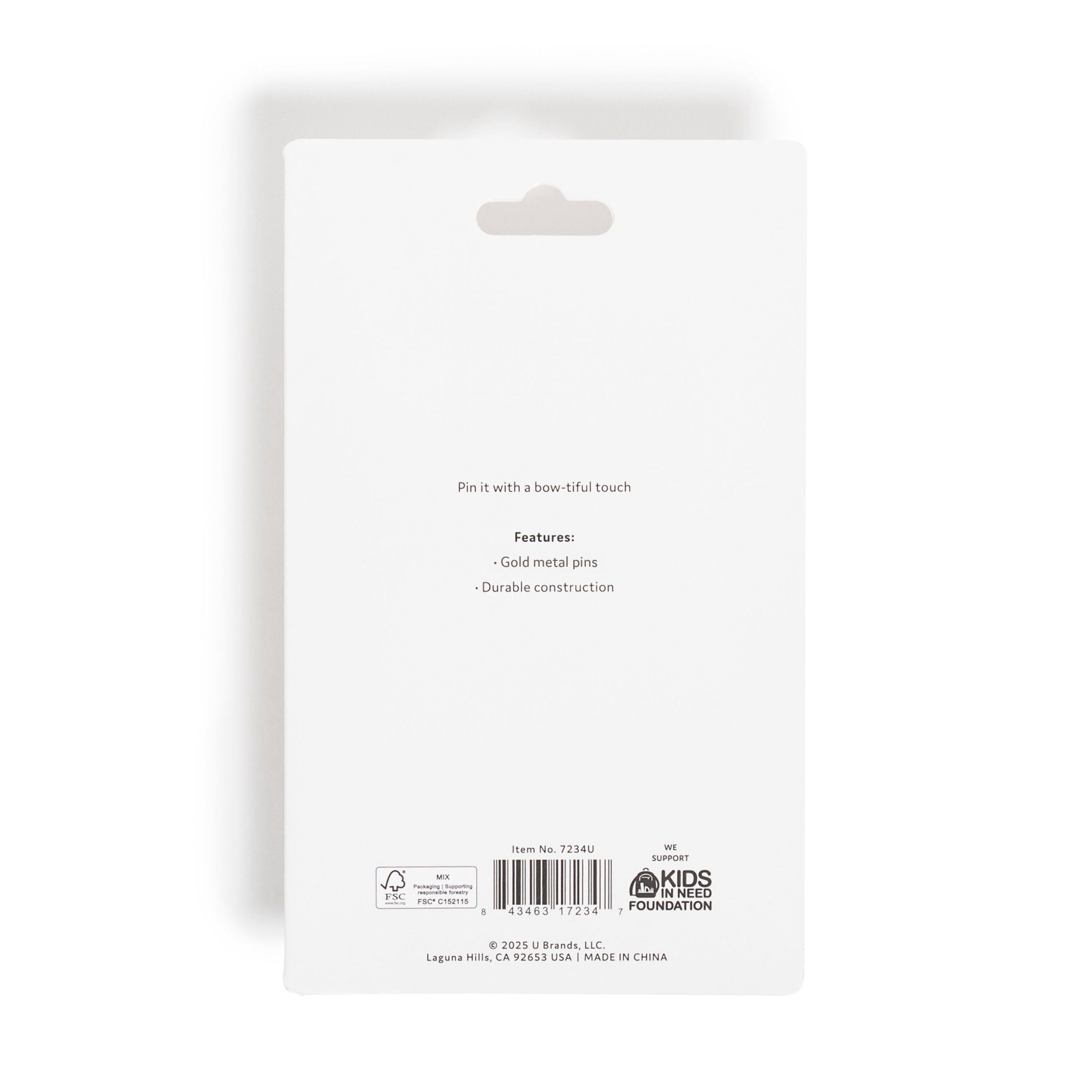 U Brands Ribbon Push Pins, 8 Count, Gold