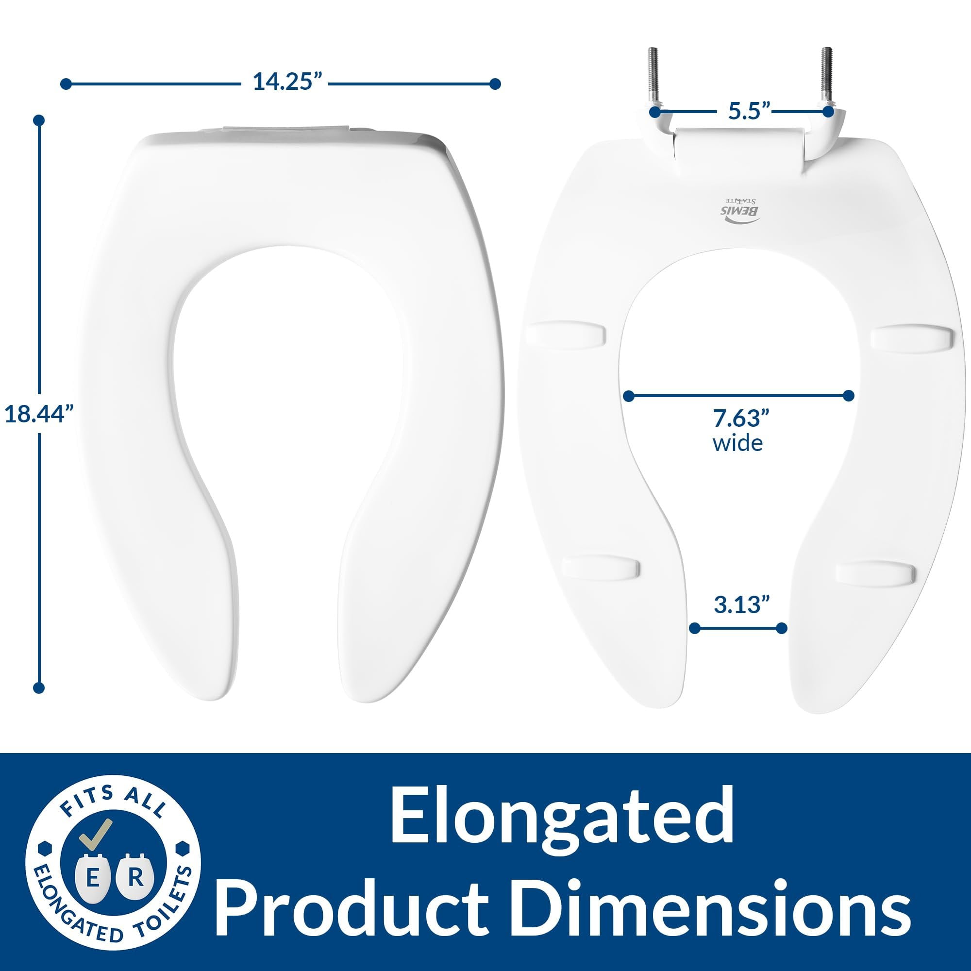Bemis Commercial Extra Heavy-Duty Plastic Toilet Seat White