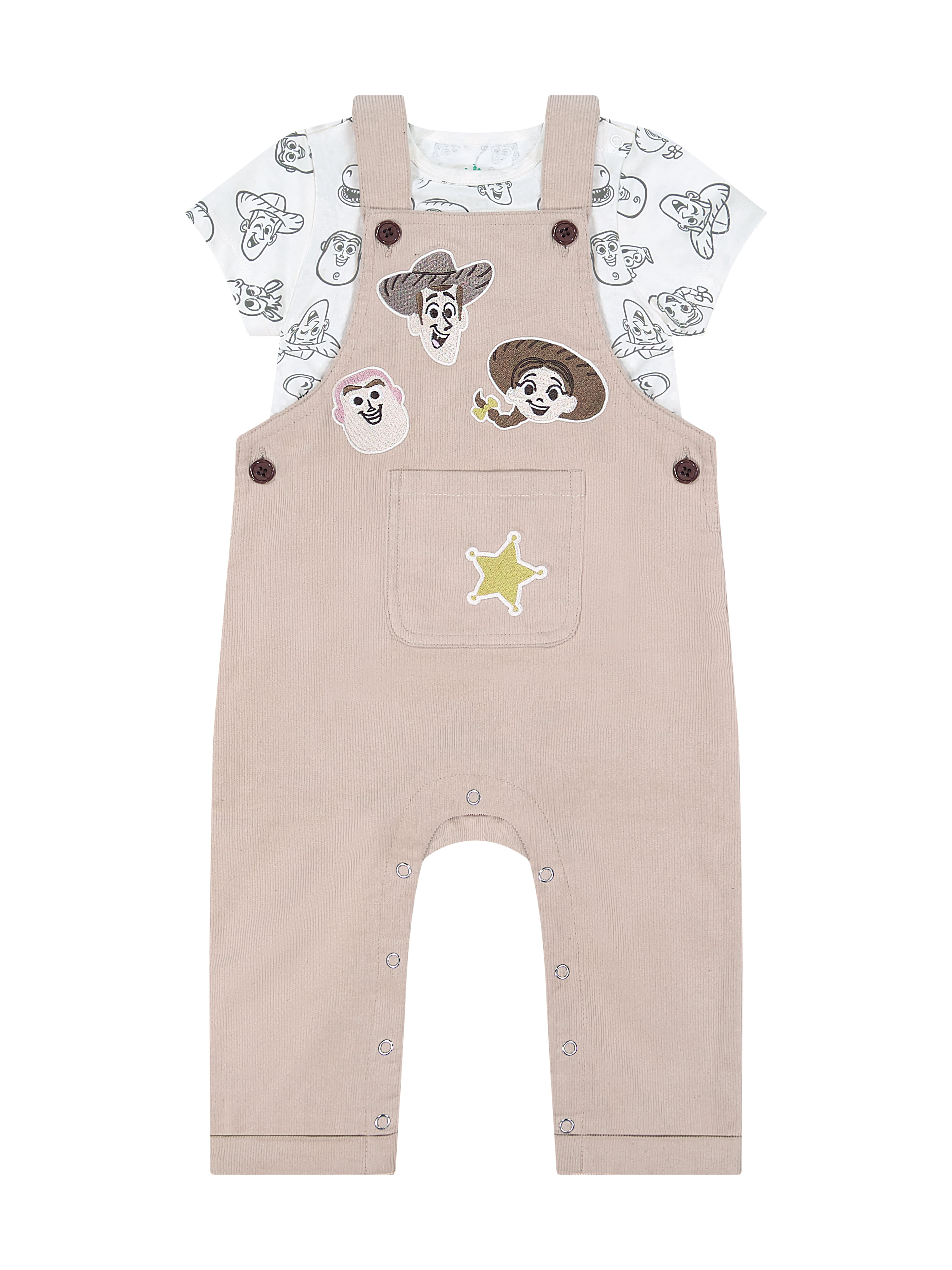 Toy Story Baby Boy 2 Piece Corduroy Overall Set, Sizes 0-24 Months