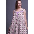thumbnail image 2 of Bimba Amethyst Leaves Leaves Sleeveless Night Gown For Womens Cotton Printed Nightwear Ladies Sleepwear Large, 2 of 6