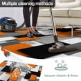 thumbnail image 5 of Burnt Orange Black Geometric Outdoor Rug for Patio/Deck/Porch, Non-Slip Large Area Rug 3 x 5 Ft, Modern Abstract Art Block Indoor Outdoor Rugs Washable Area Rugs, Reversible Camping Rug Carpet Runner, 5 of 8
