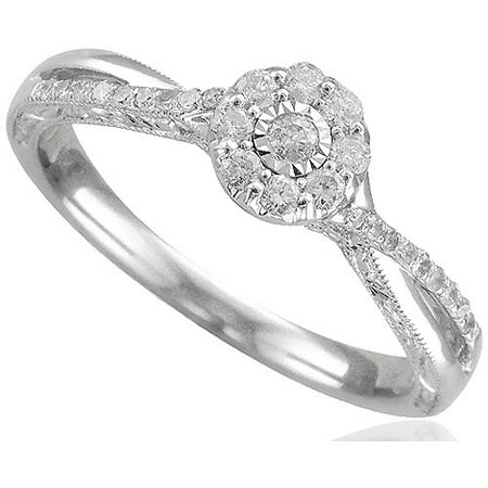 Tara Rose 1/4 Carat T.W. Diamond 10kt White Gold Promise Ring