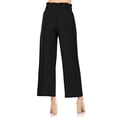 thumbnail image 3 of Women's Basic Wide Leg Elastic Waistband Button Detailing Pants, 3 of 5