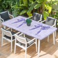 thumbnail image 2 of Purple Bow Table Cloths for 4 Foot Rectangle Tables, Cute Bowknot Simple Pure Color Patio Waterproof Elastic Fitted Tablecloths, Washable Rectangular Table Cover for Camping, 2 of 8