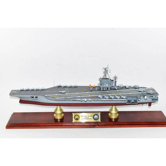 USS John C Stennis CVN-74 Nimitz Class Carrier Model, Navy, Mahogany, 24 inch, Nimitz Class