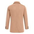 thumbnail image 4 of COOFANDY Mens Coat Double Breasted Short Trench Coat, Business Casual Knee-Length Overcoat with Lapel Collar, Slim Fit for Fall and Winter, 4 of 6