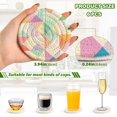 thumbnail image 2 of Yayeee 6 PCS Drink Coasters with Holder Set Woven Absorbent Round Tabletop Hot Pad, Abstract Geometric, 2 of 7