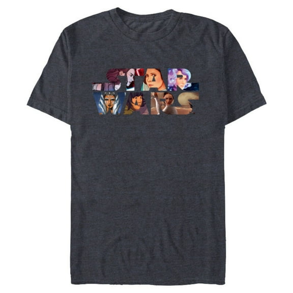 Star Wars Logo Female Heroes - Short Sleeve Blended T-Shirt for Adults - Customized-Navy Heather