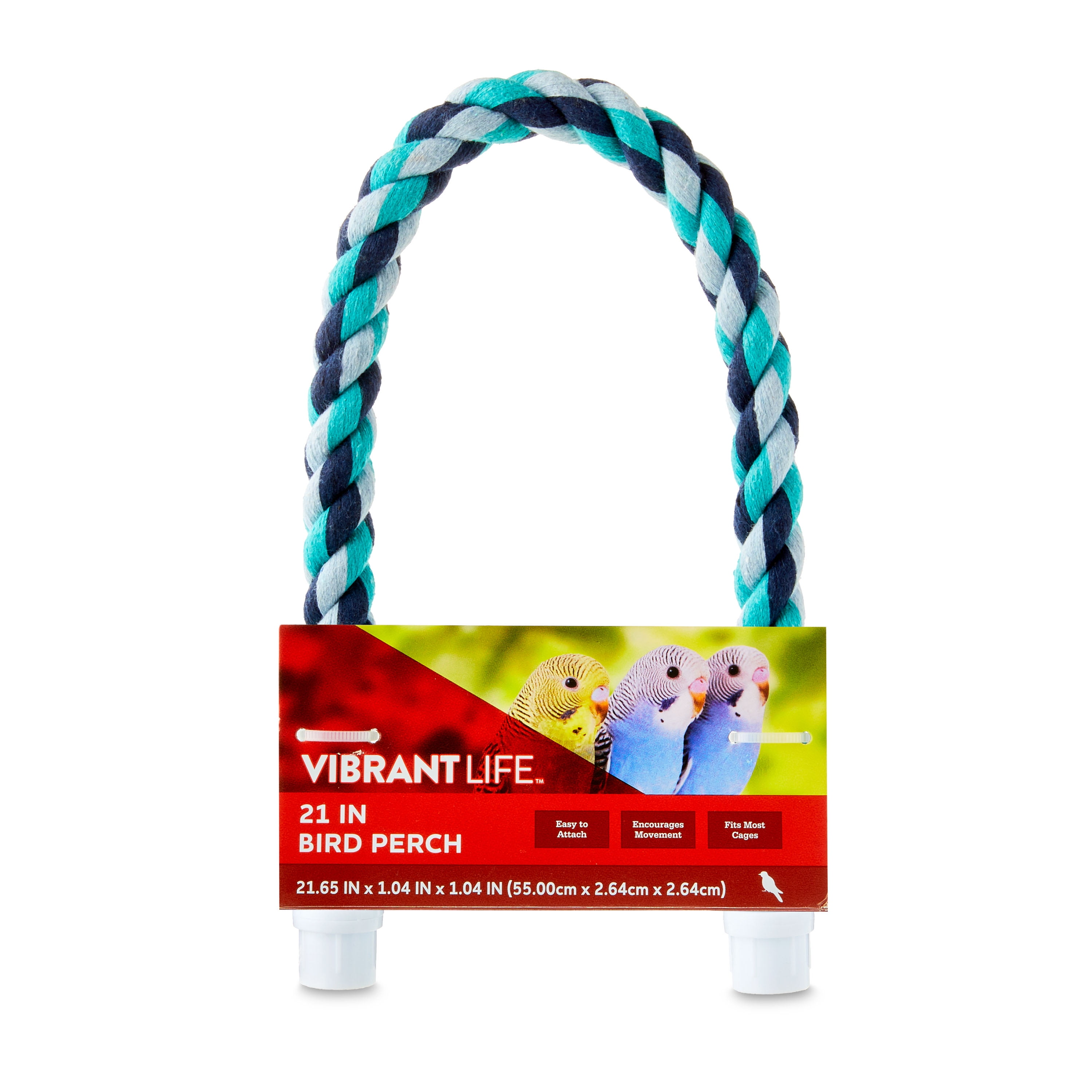 (4 pack) Vibrant Life Flexible Multi-Color Bird Rope Perch 21" Long