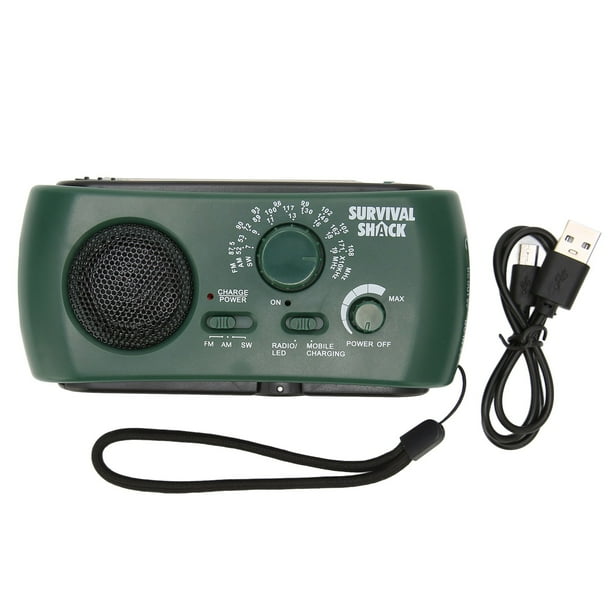 Radio con Manivela ANGGREK Linterna LED Portátil Radio de Emergencia Solar para Exteriores