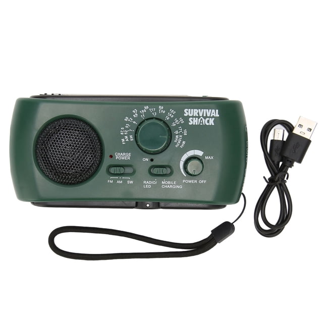 Radio con Manivela ANGGREK Linterna LED Portátil Radio de Emergencia Solar para Exteriores