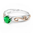 thumbnail image 3 of Gem Stone King 0.77 Ct Round Green Simulated Emerald 925 Sterling Silver Ring, 3 of 5