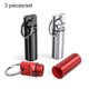 thumbnail image 3 of Paquete de 3 píldoras portátiles Almacenamiento Sellado Cajas Llaveros Fráferes impermeables Aleación de aluminio Botellas de cabeza plana Camping Viajar Guardurnaity HA010162-00, 3 of 6