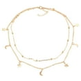 thumbnail image 2 of Jiaroswwei Double-layer Glossy Moon Pendant Golden Plated Choker Necklace for Party, 2 of 8