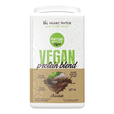 Portions Master Vegan Protein Blend Powder, Plant-Based, Gluten-Free, Dairy-Free (Chocolate 750g)