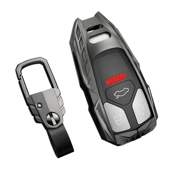 for Audi Key Fob Cover with Keychain,Stylish and Durable Zinc Alloy Protection Key Case Compatible with A4 A5 Q7 Q5 TT TTS A3 A6 SQ5 R8 S5 RS4 RS5 Smart keyless Key shell Accessories