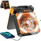 thumbnail image 1 of Solar and Battery Powered Camping Fan, Rechargeable Portable Desk Fan with LED Light & Timing Function, Power Bank for Home Office Car Outdoor, 1 of 5