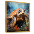 thumbnail image 2 of Designart "Turtle Harmony in Geometric Art" Animals Turtle Floater Framed Canvas Prints, 2 of 5