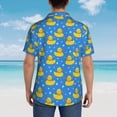 thumbnail image 4 of Balery Cute Yellow Rubber Ducks Camisas hawaianas de manga corta para hombre, camisas playeras de corte holgado, camisas de vacaciones con botones,Medium, 4 of 7