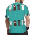 thumbnail image 2 of Wukai Cute Cat Paw And Dog Print Men's Short-Sleeved Mesh T-Shirt,Quick-Dry Short Sleeve Workout T-Shirt-XX-Large, 2 of 8