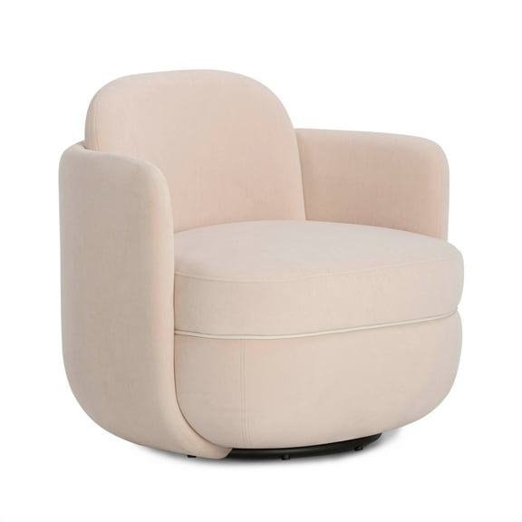 Wolfie Light Blush Velvet Swivel Chair