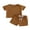 Brown, variant on Bagilaanoe 2pcs Toddler Baby Boys Girls Short Pants Set Short Sleeve T-Shirts Tops Shorts 6M 12M 2T 3T Kids Casual Summer Outfits