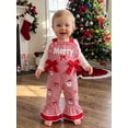 thumbnail image 3 of Loicainy Baby Toddler Girl Christmas Overalls 12 18 24 Months 2T 3T 4T 5T 6T Bell Bottoms Plaid Bows Sleeveless Jumpsuit, 3 of 9