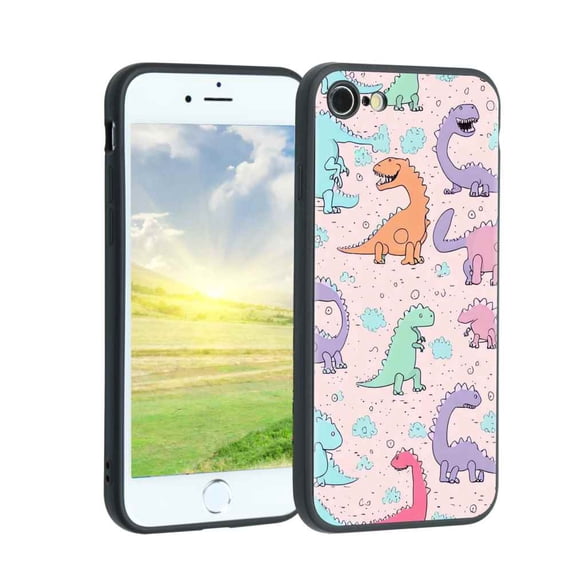 Compatible with iPhone SE 2022 Phone Case, Cute-Dinosaur-T-Rex-Dino9 Case Men Women, Flexible Silicone Shockproof Case for iPhone SE 2022