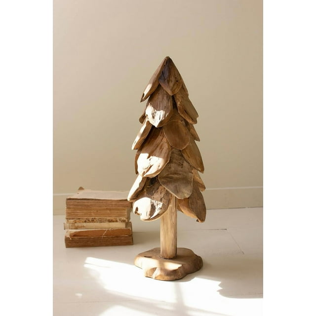 Árbol de Navidad rústico de teca KALALOU, 25 x 61 cm, pequeño