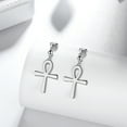 thumbnail image 2 of Ydou Egyptian Symbol Ankh Cross Drop Dangle Earrings, 925 Sterling Silver Key of Life Cross Jewelry for Men Women, 2 of 7